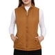 thumbnail image 1 of INSPIRE CHIC Chalecos de mujer con cuello alto, chaleco acolchado con cremallera en marrón silla, 1 of 6