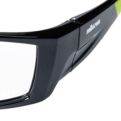 Sellstrom Safety Glasses - XP460 Series - Smoke Lens -Black/Green Frame - Sta-Clear&reg; HC/AF