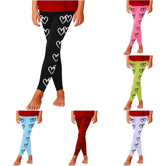 Toddler Girls Pants Fashion Print Tapered Athletic Jogger Pants Stretchable Soft Bottoms Size 3-4T ,Black