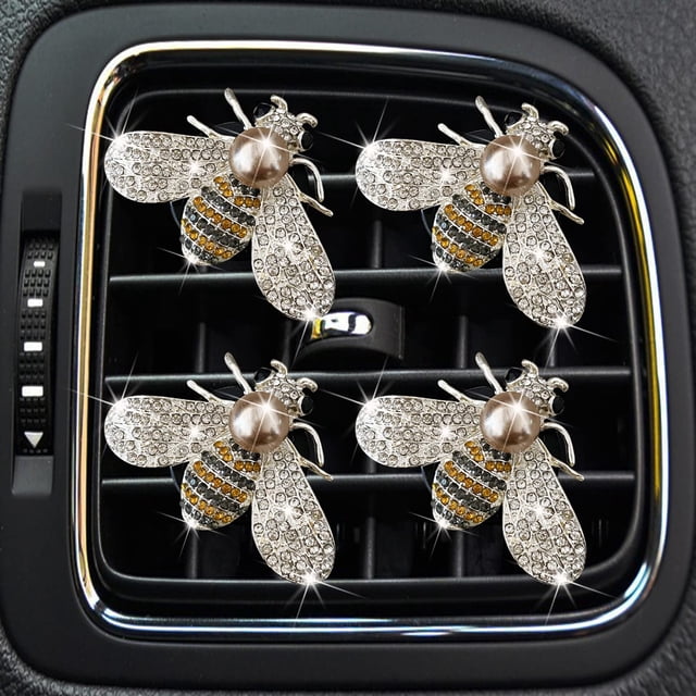 Ambientadores para coche Xinjincang con clip para rejilla, abeja de cristal, 4 piezas