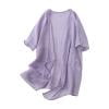 Womens Midi Cardigans Lightweight Cover Up Casual Loose Fit Half Sleeve Cotton Tops Beach Coverups with Pockets