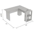 thumbnail image 4 of Safdie & Co. Computer Desk 55L Dark Grey L-Shaped 2 Shelves, 4 of 4