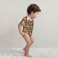 thumbnail image 4 of Yiaed Squirrel Mushroom Yellow Flower Print Infant Climbing Short Sleeve Onesie One-Piece Baby Bodysuit Clothes 0-12 Months -6 Months, 4 of 6