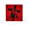 3drose, Jesus Vector Graphic Black on Red Background, 6 Greeting Cards ...