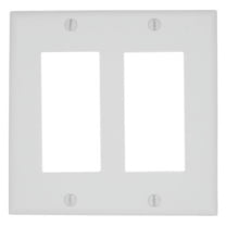 Leviton 80409-NW Wallplate, 4-1/2 in L, 4.56 in W, 2 -Gang, Nylon, White