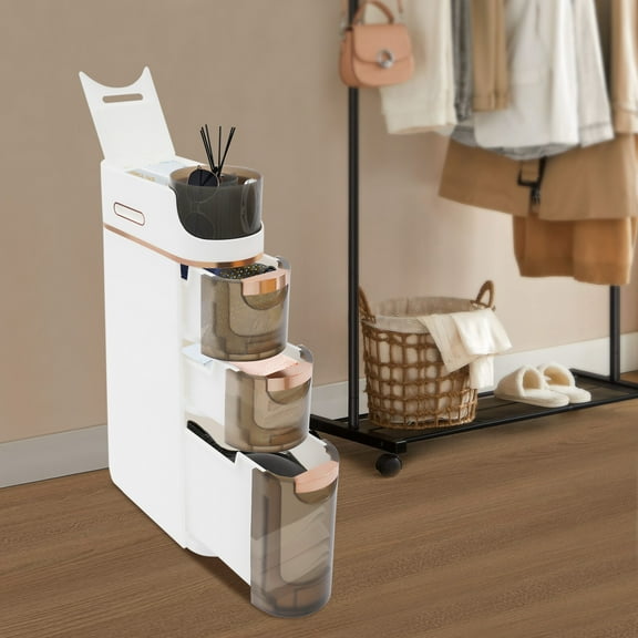 3-tier Slim Bathroom Storage Cabinet, Storage Cabinet, Bathroom Storage Cabinet with Drawers for Small Spaces