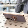 thumbnail image 4 of Case for Samsung Galaxy S23 Ultra Ring Holder Case Shiny Plating Rose Gold Edge with 360 Degree Rotation Kickstand for Women Girls Slim Soft Flexible TPU Protective Cover Case, 6.8 Inch, Green, 4 of 8