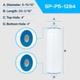 thumbnail image 2 of SpiroPure Replacement for Pleatco PA175 Hayward C1750 CX1750RE Unicel C-8417 Filbur FC-1294 Hot Tub Spa Pool Filter Replacement Cartridge, 2 of 7