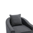 thumbnail image 6 of Accent Chair with Ottoman, Modern Mid Century Barrel Chair with Foot Rest, Comfy Upholstered Armchair for Living Room Bedroom Small Spaces, Easy to Assemble, Dark Gray, 6 of 7