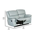 thumbnail image 5 of Larus Manual Loveseat-Powder Blue Leather Match-Pillow Top Arms-60 Inch, 5 of 6