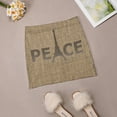 thumbnail image 6 of Natural Beige Burlap Paris France Peace Eiffel Tower Slogan Skirts Woman Fashion 2024 Pant Skirt Mini Skirts Office Short Skirt, 6 of 6