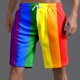 thumbnail image 3 of WILLBEST Pantalones Cortos Deportivos para Hombre con Estampado de Boca de Arcoíris para Verano, Pantalones Cortos con Bolsillo y Lazo Totalmente Estampados para Resort, 3 of 5