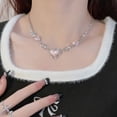 thumbnail image 2 of Collar de espinas de amor rosa, collar femenino dulce y genial, cadena de clavícula, collar estilo hip hop, 2 of 5