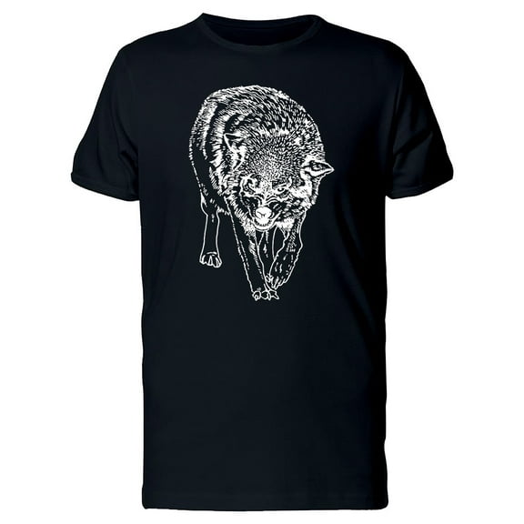 White Silhouette Of Wolf Tee Men's -Image by Shutterstock