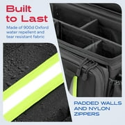 Truck Front Seat Organizer with Dedicated Tablet and Laptop Storage Space with Stabilizing Side Straps