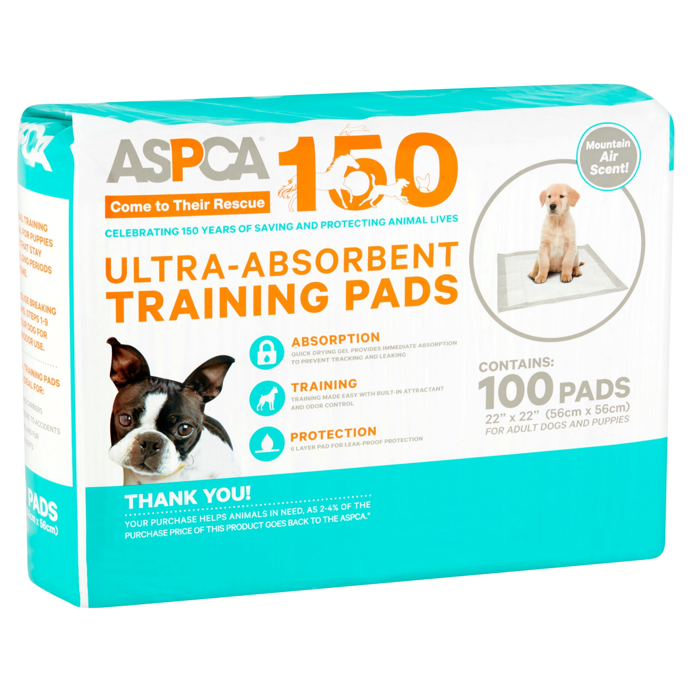ASPCA Ultra-Absorbent Training Pads, 22 in x 22 in, 100 count