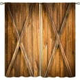 thumbnail image 3 of Rustic Curtains for Bedroom, Old Barn Door Wooden Board Living Room Curtains, Rural Hardwood Farmhouse Western Retro Drapes 2 Panel Sets,42x54 Inch, 3 of 6