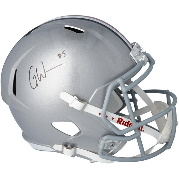 Garrett Wilson Ohio State Buckeyes Autographed Riddell Speed Replica Helmet - Fanatics Authentic Certified