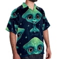 thumbnail image 2 of Alien Men's Poplin Shirt, Casual Short Sleeve Printed Button Down Summer Beach Unisex Shirts, 2 of 6