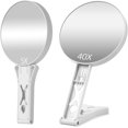 thumbnail image 1 of Magnifying Mirror 40X/5X Double Sided Hand Mirror, Precision Makeup at 40X Magnification & Overall View at 5X，Travel Handheld Magnified Makeup Mirror with Handle & Table Stand, Vanity Cosmetic Mirror, 1 of 8