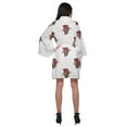 thumbnail image 3 of Moomaya Printed Short Robes For Women Cotton Robes For Women With Lace Trim, 3 of 6