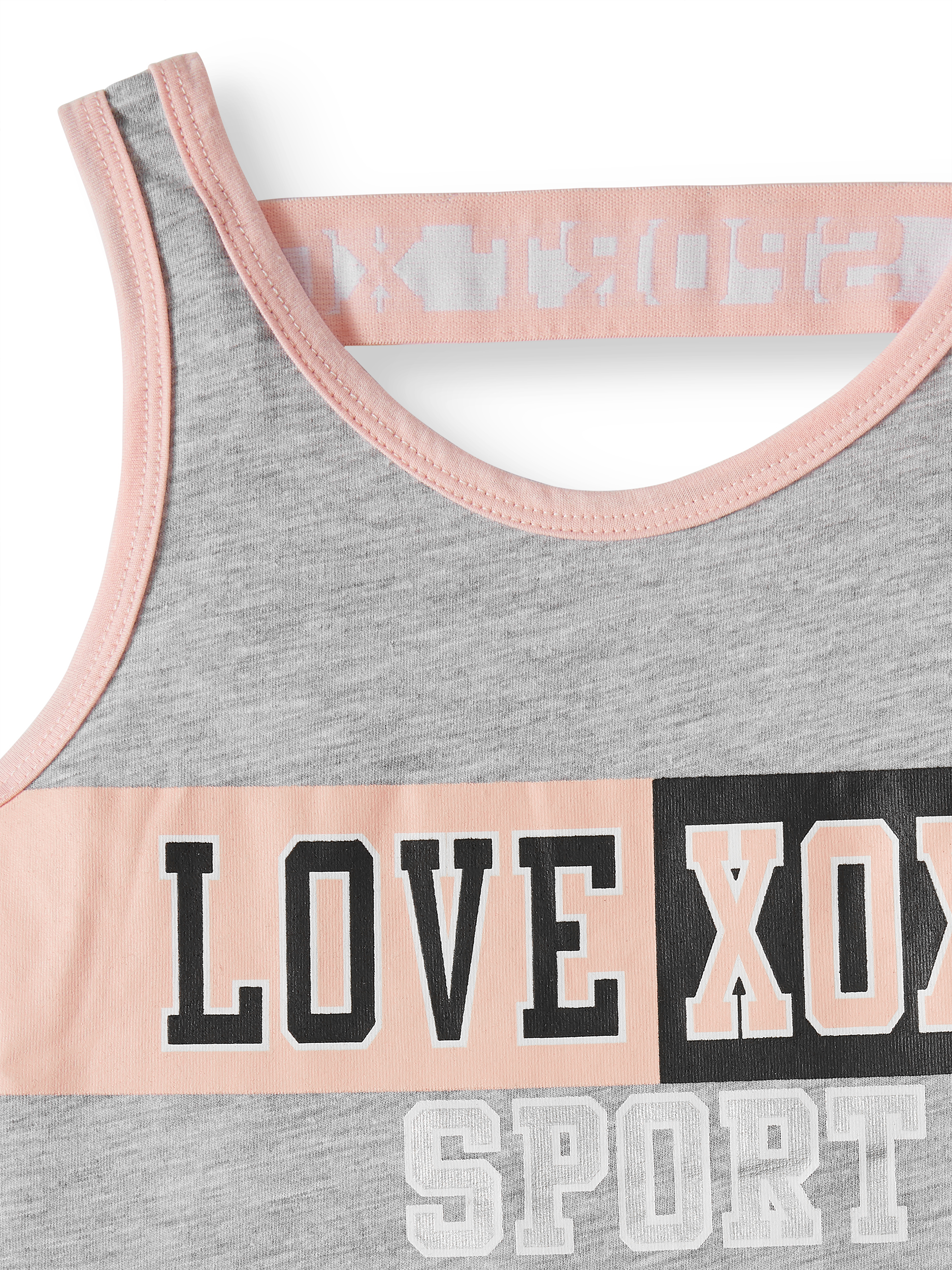 XOXO Love Sport Graphic Tee, Tank and Bike Short, 3-Piece Active Set (Little Girls & Big Girls) - image 3 of 4