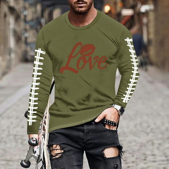 Tawop Mens Shirts Graphic Relaxed Fit Round Neck Long Sleeve Casual Shirts for Men