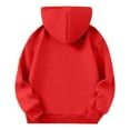 thumbnail image 4 of Cethrio Girls Hooded Sweatshirts, Half-zipper Pullover Loose Fit Casual Long Sleeve Tops Red Size 12, 4 of 5