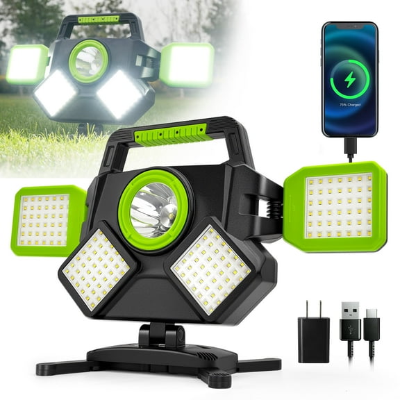 SideKing Rechargeable Work Light, Magnetic Work Light, Foldable 360° Rotatable Portable LED Work Light with 6 Modes & 8000mAh Battery,5000LM, IP65 Waterproof Cordless Worklight for Workshop