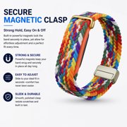 TECH CIRCLE Braided Sport Watch Band Replacement for Google Fitbit Air, 240mm Length, 18mm Width, Magnetic Clasp, Adjustable Breathable Comfortable Wristband, Multi-color
