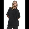 thumbnail image 1 of Camisetas Oversize para Mujer, Camisetas Vintage de Algodón, Cuello Redondo, Corta, Túnicas Lavadas de Verano. Negro 5XL, 1 of 9