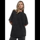 thumbnail image 1 of Camisetas Oversize para Mujer, Camisetas Vintage de Algodón, Cuello Redondo, Corta, Túnicas Lavadas de Verano. Negro 5XL, 1 of 9