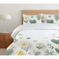 thumbnail image 4 of Ambesonne Daisy Duvet Cover Set, Flowers Hearts and Leaves, Calking, Reseda Green Pale Yellow, 4 of 4