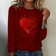 thumbnail image 2 of Kilaqueen Valentines Day Long Sleeve Shirts for Women 3D Heart Print Crew Neck Sweatshirts Casual Funny Cute Relaxed Fit Pullover Tops, 2 of 4