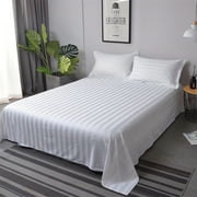1000 Thread Count Egyptian Cotton SheetsKing Size Hotel Luxury Collectio,Striped Sheet,Ivory Stripe(White Satin Stripes 90.55x78.74x0.07in)Clearance from QiwagFerng