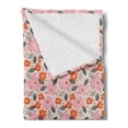 thumbnail image 2 of Floral Soft Flannel Fleece Blanket, Retro Style Designed Flowers in Dotted and Halftone Pattern Art Print, Cozy Plush for Indoor and Outdoor Use, 50" x 70", Eggshell and Multicolor, by Ambesonne, 2 of 5