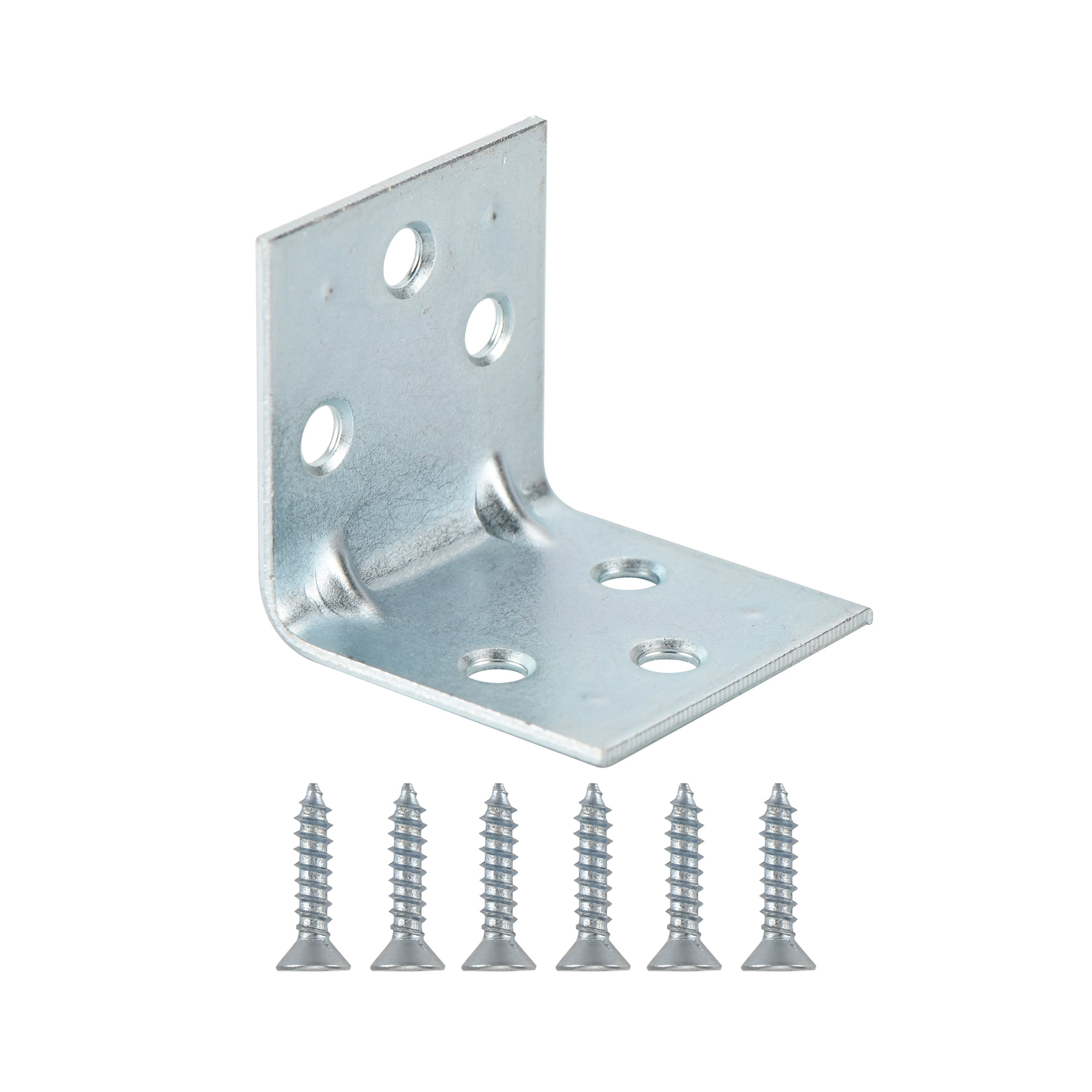 Hyper Tough 2-1/2 inch. x 2-1/2 inch. Double Wide Corner Brace, Steel, Zinc Plated (2 Pack), 2.5 X 1.5 X 0.071 inch