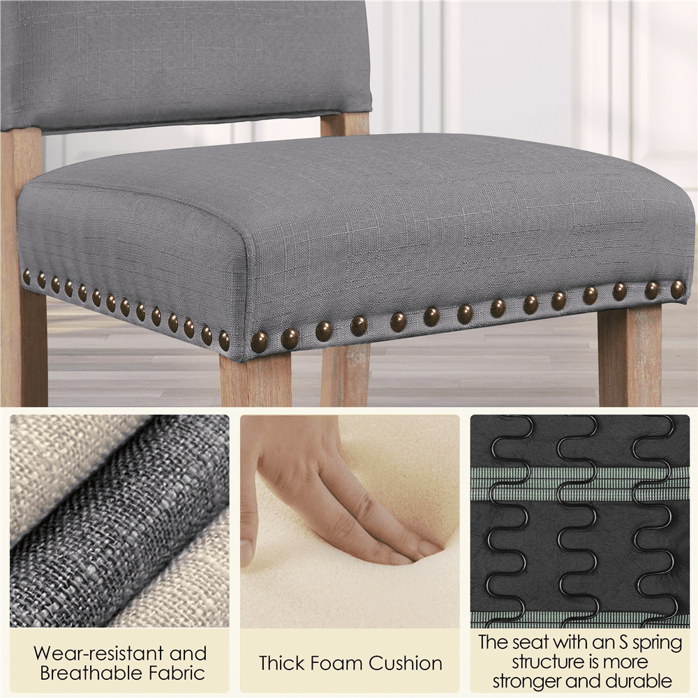 Renwick 2PCS Upholstered Dining Chairs, Dark Gray