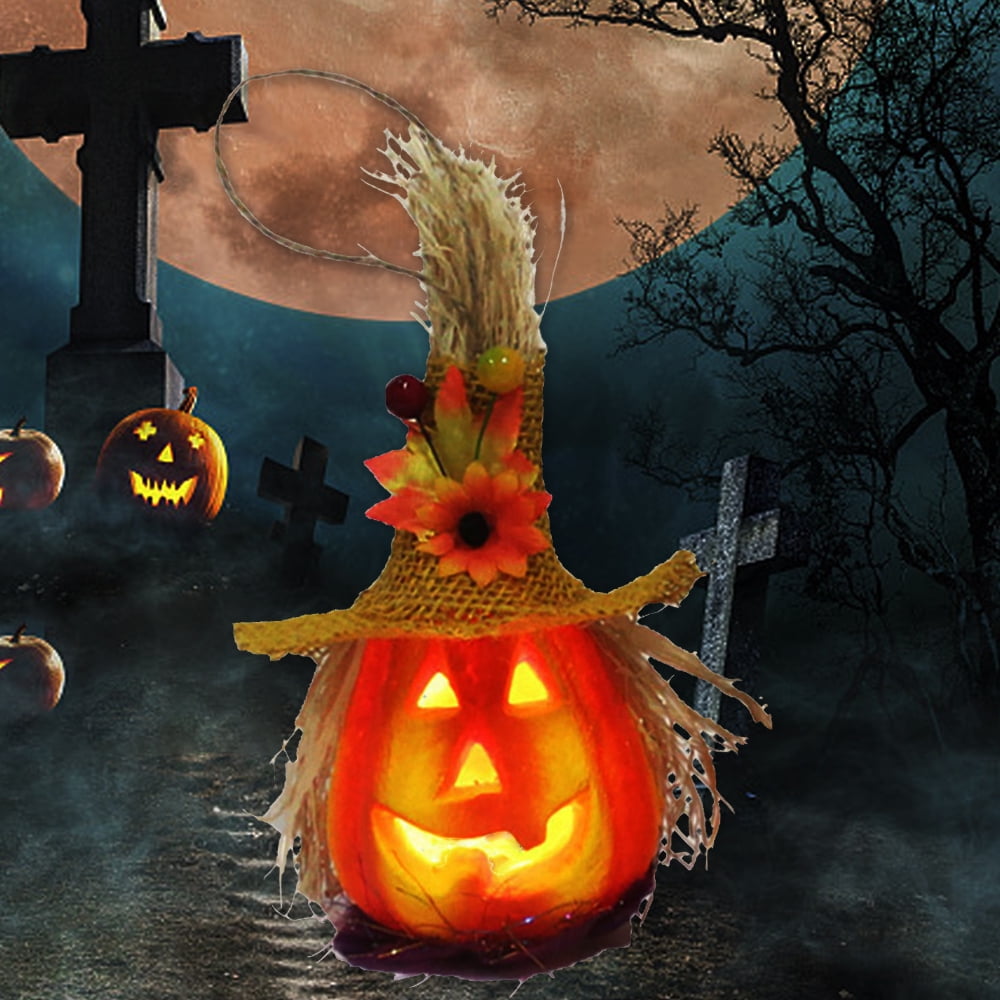 Willkey Halloween Led Hanging Night Light Hollow Pumpkin Lantern with