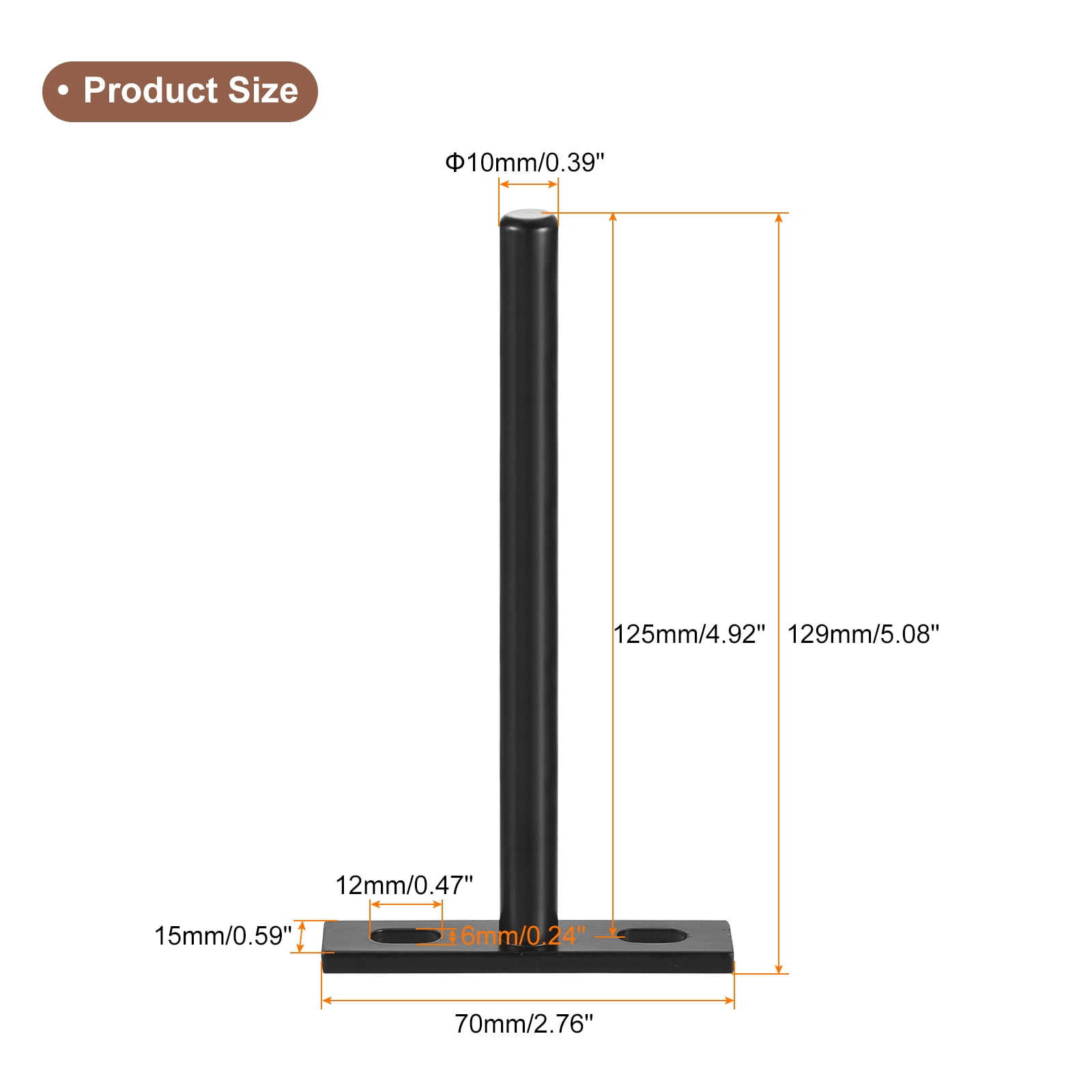 Uxcell 4Pack 5 Inch Wall Mounting Floating Shelf Bracket Blind Shelf Support, Black