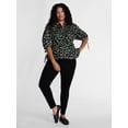 thumbnail image 2 of Terra & Sky Women's Plus Smocked Sleeved Top, Sizes 0X-5X, 2 of 5