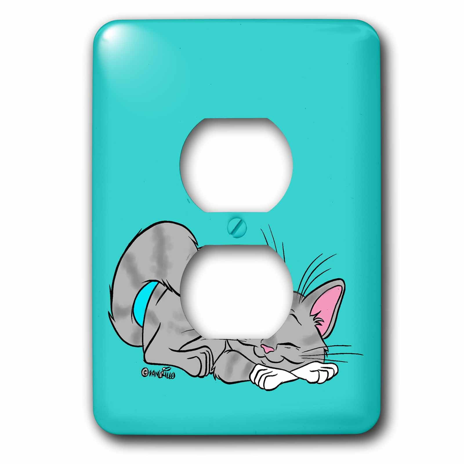 3dRose lsp/_4754/_6 Sleeping Cat 2 Plug Outlet Cover