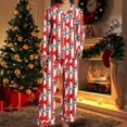 thumbnail image 5 of Women Christmas Pajamas Silk Pijamas Women Set Long Sleeve Button Down Pjs with Pajamas Pants Christmas Womens Pajama Set, 5 of 5