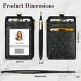 thumbnail image 3 of Azrra ID Badge Holder with Lanyard, Vertical Bling Shiny Black ID Badge Card Holder and a Detachable Neck Lanyard, 3 of 7