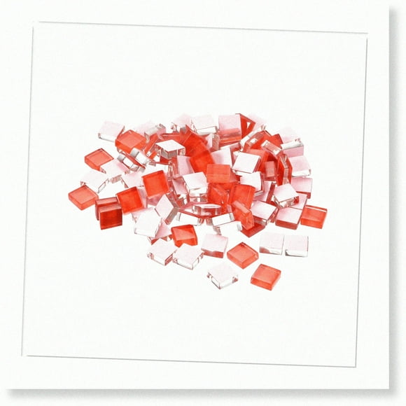 Crystal Red Mosaic Magic: DIY Handmade Micro Gl Tiles - 440 Pack