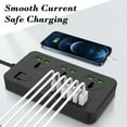 thumbnail image 4 of 3-Outlet Power Strip with 6 USB Ports and 78-Inch Extension Cord, 3000W Overload Protection for Office and Dorm Room Use, 4 of 6