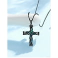 thumbnail image 2 of Midir&Etain Black Cross Necklace for Men Women S925 Sterling Silver Abalone Cross Pendant Necklaces Faith Religious Jewelry, 2 of 7