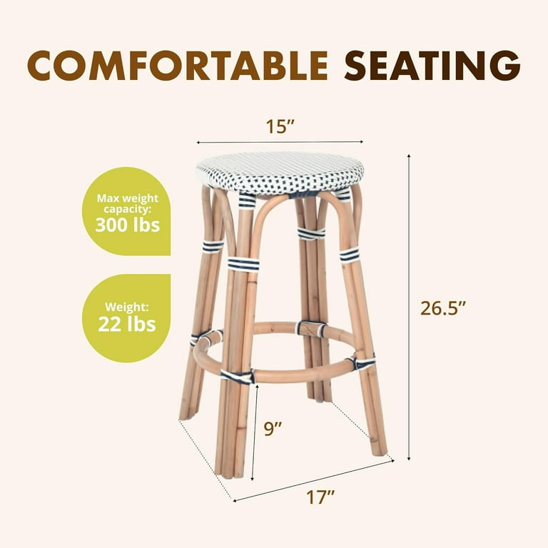 Kouboo Rattan White Bar Stool Kouboo White Rattan Bar Stools