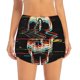 thumbnail image 2 of Balery Glitch Screaming Skull Pantalones cortos deportivos para mujer con forro y dos bolsillos, elásticos, para entrenamiento, gimnasio, yoga-X-Large, 2 of 7