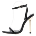 thumbnail image 3 of nueva mujer, correa en el tobillo, vendaje verde, tacones altos para mujer, sandalias de 11CM para niñas, zapatos de fiesta con punta estrecha para mujer, 3 of 5